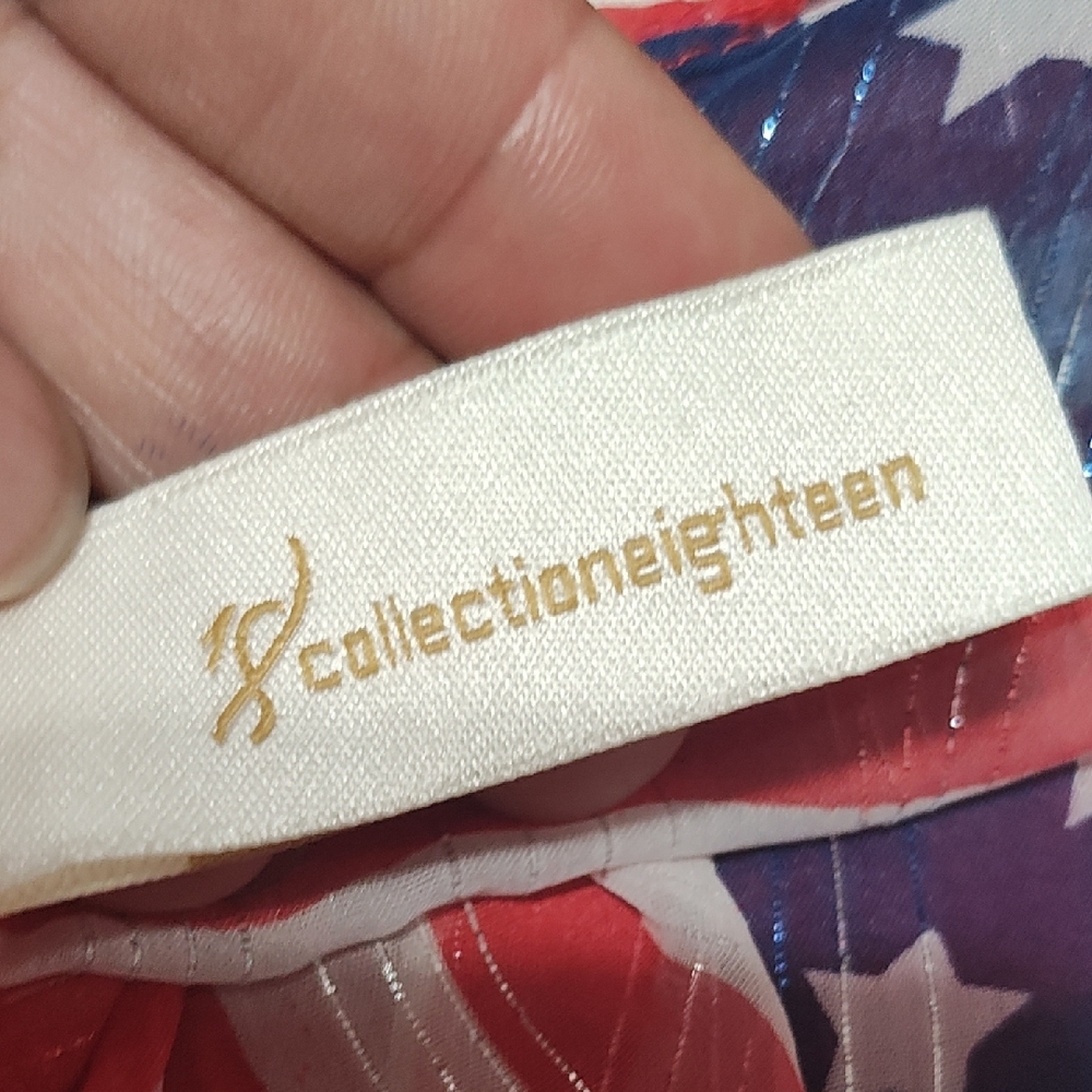 Stein Mart Red Scarf with Stars and Stripes - Picture 4 of 11